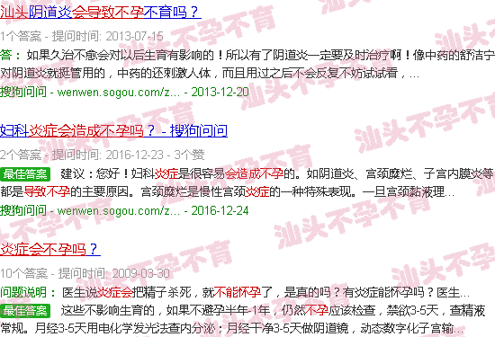 汕头炎症会导致不孕吗