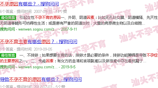 汕头不孕不育的主要原因